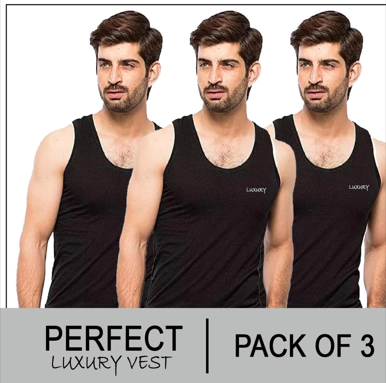 Black vest perfect ( pack of 3 )